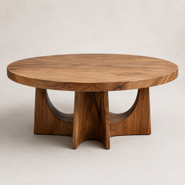 Table Basse Ronde Bois Naturel