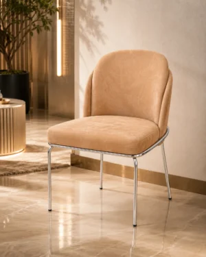 Ensemble Chambre à Coucher Moderne Blanc Crème & Doré – Lit, Armoire et Coiffeuse