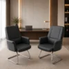 Ensemble Bureau Premium Noir – 1 Fauteuil Direction + 2 Fauteuils Visiteurs
