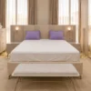 Ensemble Chambre Beige Clair – Lit, Armoire, Coiffeuse & Banc
