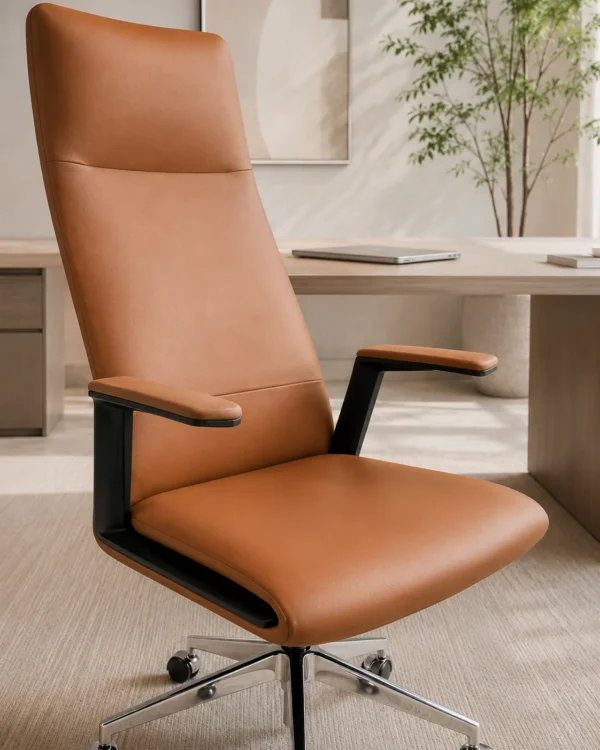 Fauteuil de Direction Premium Camel Haut Dossier
