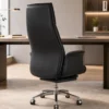 Fauteuil de Direction Premium Noir avec Repose-Pieds