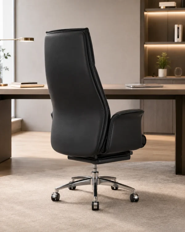 Fauteuil de Direction Premium Noir avec Repose-Pieds