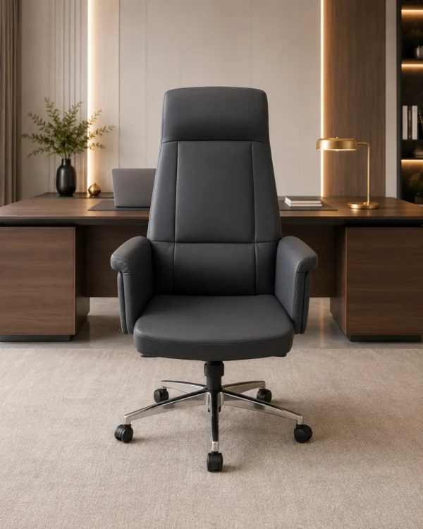 Ensemble Bureau Premium Noir – 1 Fauteuil Direction + 2 Fauteuils Visiteurs