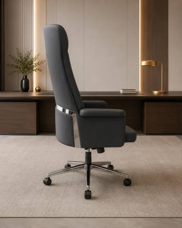 Ensemble Bureau Premium Noir – 1 Fauteuil Direction + 2 Fauteuils Visiteurs
