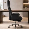 Fauteuil de Direction Premium Noir avec Repose-Pieds