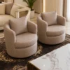 Salon Premium Beige Crème avec Fauteuils Design