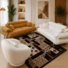 Ensemble Salon Contemporain Camel & Blanc – 2 Canapés + Fauteuil Arrondi