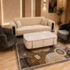 Ensemble Salon Premium Crème & Gris – Canapé + 2 Fauteuils